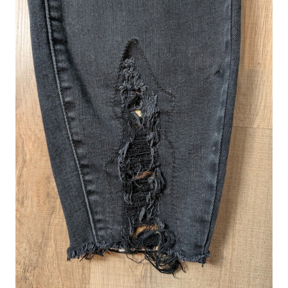 Judy Blue Jeans Size 16W Black Leopard Patch Distressed Skinny Fit Stretch - Picture 8 of 12